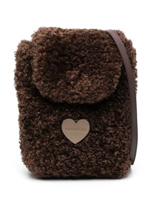 Monnalisa sac porté épaule à motif cœur - Marron