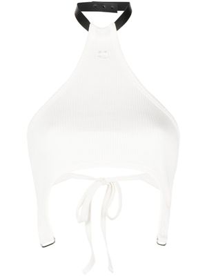 Courrèges haut crop à dos-nu - Blanc