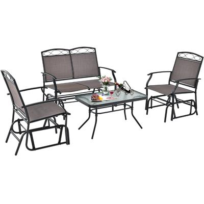 2-Zits Schommelbank met Salontafel Zitbank van Textiel Balkonmeubelset Tuinmeubelen Balkonset Zitgroep voor Tuin Balkon Erf