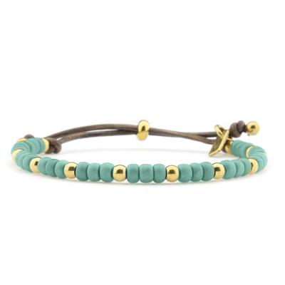 Qoss Kralen Armband Claudia Groen | Goud
