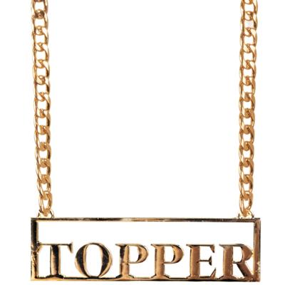 Carnaval verkleed ketting / sieraad - metaal - goud - topper - foute party / Toppers