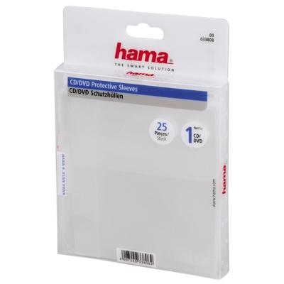 Hama cd/dvd paper sleeves 25-pack transparant