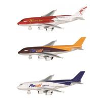 Goki Speelgoed Vliegtuigjes - 3x stuks - 19 cm - rood, bruin, wit - pull back motor - kinderen