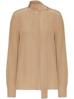 Valentino Garavani blouse en soie à détail de foulard - Tons neutres
