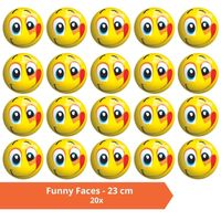 Bal - Voordeelverpakking - Funny Faces - 23 cm - 20 stuks - thumbnail