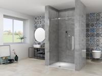 Nisdeur Van Rijn Products ST08 Draaideur 2-Delig 140x200 cm 8 mm Helder Glas Incl. Muurprofiel, Greep en Stabilisatiestang Chroom Nisdeur Van Rijn Products ST08 Draaideur 2-Delig 140x200 cm 8 mm Helder Glas Incl. Muurprofiel, Greep en Stabilisatiestang Chroom