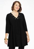 Yoek Tuniek wide bottom met strik | Zwart | Maat 58/60