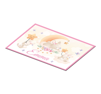 Placemat rond Schattige dieren konijntje met naam