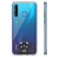 Huawei P30 Lite Stevig Bumper Hoesje Cat Good Day