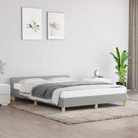 Bedframe zonder matras stof lichtgrijs 140x190 cm - thumbnail