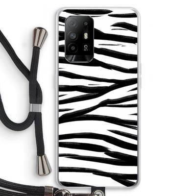 Zebra pattern: Oppo A95 5G Transparant Hoesje met koord