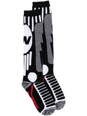 Walter Van Beirendonck chaussettes à imprimé graphique - Noir