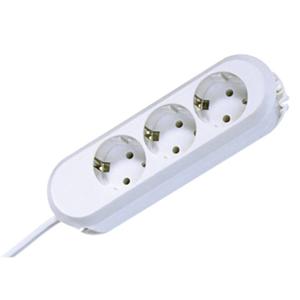 Bachmann 3x Schuko H05VV-F 3G 1.50mm² 16A/3680W 3m power uitbreiding 3 AC-uitgang(en) Wit