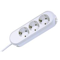 Bachmann 3x Schuko H05VV-F 3G 1.50mm² 16A/3680W 3m power uitbreiding 3 AC-uitgang(en) Wit - thumbnail