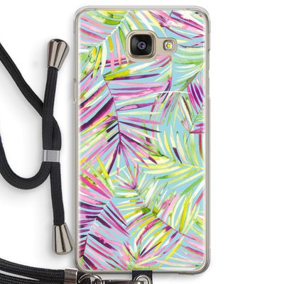 Tropical Palms Blue: Samsung Galaxy A5 (2016) Transparant Hoesje met koord