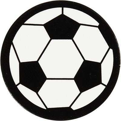 Creativ Company Label, voetbal, d 25 mm, wit/zwart, 20 stuk/ 1 doos