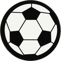 Creativ Company Label, voetbal, d 25 mm, wit/zwart, 20 stuk/ 1 doos