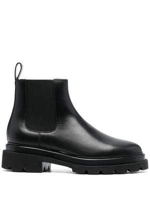 Santoni bottines en cuir à bout rond - Noir