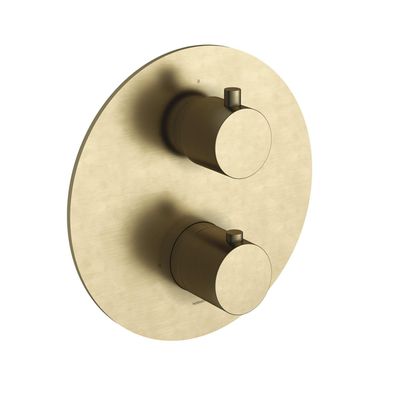 Hotbath Cobber afbouwdeel inbouwthermostaat met 2 functies stop-omstel geborsteld messing CB009EXTBB