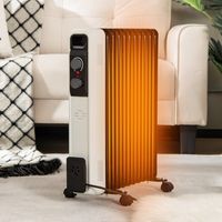 Oliegevulde Elektrische Radiator met 3 Verwarmingsniveaus 49 x 24 x 62 cm Zwart