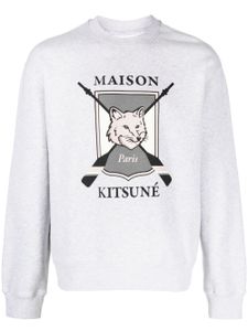 Maison Kitsuné sweat en coton à logo imprimé - Gris