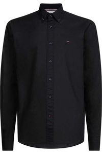 Tommy Hilfiger Core flex Regular Fit Overhemd zwart, Effen