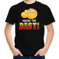 Funny emoticon t-shirt you are the best zwart voor kids - thumbnail