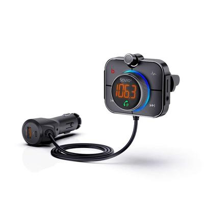 Savio TR-14 Transmiter FM z Bluetooth i ładowarką PD 87,6 - 107,9 MHz Bluetooth/USB Zwart