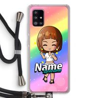 Chibi Maker vrouw: Samsung Galaxy A51 5G Transparant Hoesje met koord