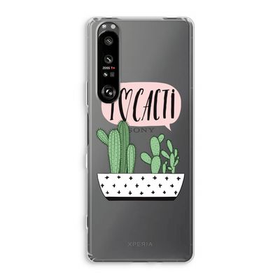 I love cacti: Sony Xperia 1 III Transparant Hoesje
