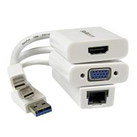 StarTech.com Macbook Air accessoireset MDP-naar-VGA / HDMI en USB 3.0 gigabit Ethernet-adapter - thumbnail