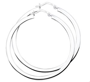 TFT Creolen Vierkante Buis Zilver Glanzend 3 mm x 44 mm