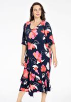 Yoek Jurk met ruches LILY | Blauw | Maat 54/56