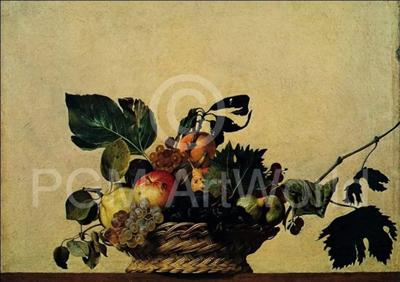 Kunstdruk Caravaggio - Cesto di frutta 80x56cm