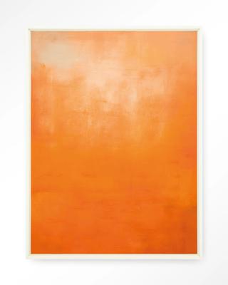 Urban Cotton Wandkleed 'Orange' 80 x 110cm in Floating Frame - off white