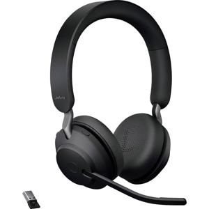 Jabra Evolve2 65 UC On Ear headset Telefoon Bluetooth Stereo Zwart Volumeregeling, Indicator voor batterijstatus, Microfoon uitschakelbaar (mute)