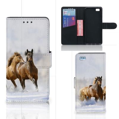 Huawei Ascend P8 Lite | Telefoonhoesje | Met pasjeshouder | Paarden