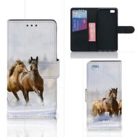 Huawei Ascend P8 Lite | Telefoonhoesje | Met pasjeshouder | Paarden