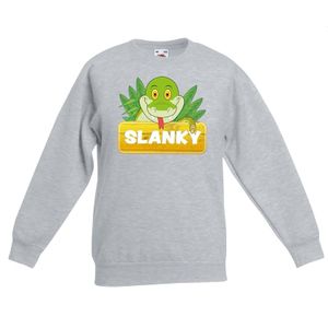 Sweater grijs voor kinderen met Slanky de slang 14-15 jaar (170/176)  -