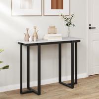 Console T5afel Smal Modern Entree Tafel met Marmer Look 107 x 40 x 79,5 cm Zwart