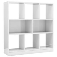 The Living Store Boekenkast - 97.5 x 29.5 x 100 cm - Hoogglans wit - Spaanplaat - 8 grote vakken