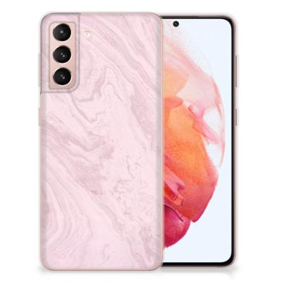 Samsung Galaxy S21 | TPU | Siliconen hoesje | Marble Pink - Origineel Cadeau Vriendin