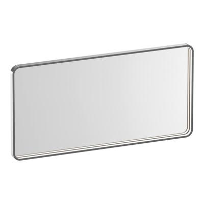 Brauer Sapphire Spiegel - Rechthoekig met Afgeronde Hoeken - 100 cm - met RVS-Kleurig Frame - met Directe LED-Verlichting - Dimbaar en met Kleurfunctie - met Afstandsbediening