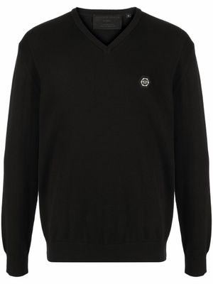 Philipp Plein pull à patch logo - Noir