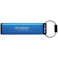 Kingston IronKey Keypad 200C USB-stick Retail 512 GB Blauw IKKP200C/512GB USB-C Kingston IronKey Keypad 200C USB-stick Retail 512 GB Blauw IKKP200C/512GB USB-C