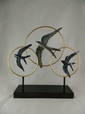 Decoratie vogels in ringen staand