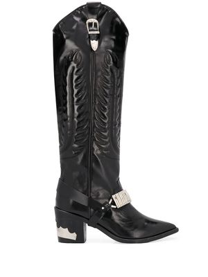 Toga Pulla bottes d'inspiration western - Noir