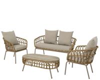 Amadora loungeset wicker naturel Decoris - Decoris