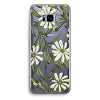 Wit bloemenpatroon: Samsung Galaxy S8 Plus Transparant Hoesje Wit bloemenpatroon: Samsung Galaxy S8 Plus Transparant Hoesje
