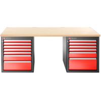 Facom JLS3 Werkbank | 13 Laden | Houten Bovenblad | Laag - JLS3-2MW13DL